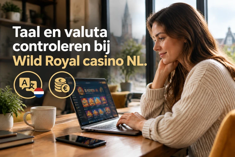 Taal en valuta controleren bij Wild Royal casino NL