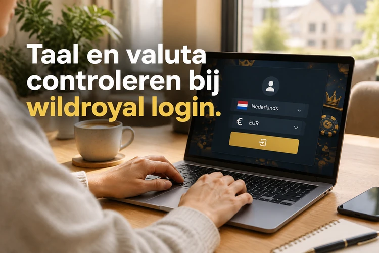 Taal en valuta controleren bij wildroyal login