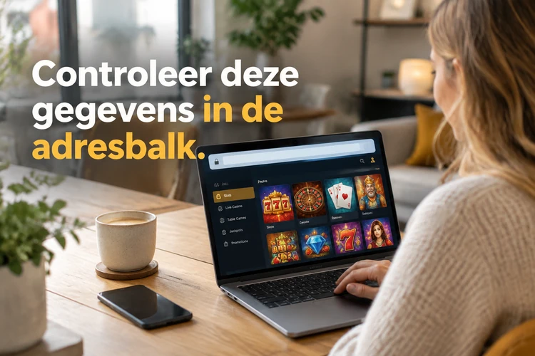 Controleer deze gegevens in de adresbalk